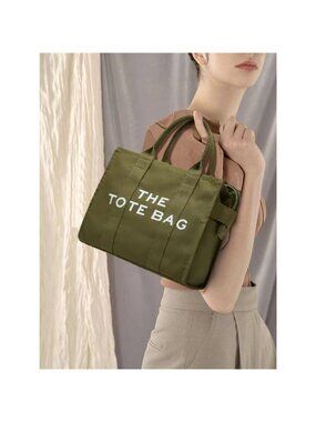 Letter Graphic Canvas Handbag